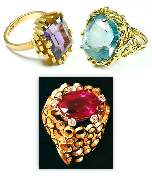 Rings of 18ct yellow gold  John Donald, Rings of 18ct yellow gold